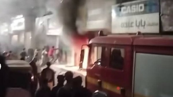 ندب المعمل الجنائي لفحص نشوب حريق فى معرض أجهزة كهربائية بقليوب