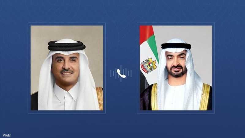 رئيس الإمارات وأمير قطر يبحثان مستجدات الأوضاع الإقليمية وتعزيز التعاون المشترك