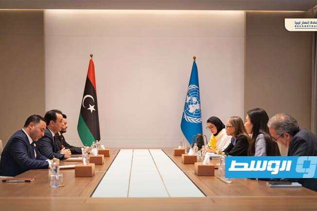 بلقاسم حفتر يناقش مع ريتشاردسون تسريع مشروعات إعادة الإعمار