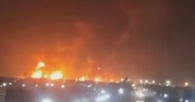 انفجارات بمحيط مطار أربيل الدولى فى العراق واندلاع حريق هائل