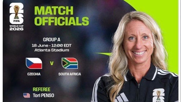 كأس العالم 2026، الأمريكية توري بينسو حكما للقاء جنوب أفريقيا والتشيك