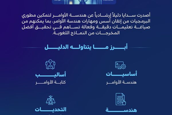 "سدايا" تصدر دليلًا إرشاديًا حول هندسة الأوامر للمطورين تزامنًا مع عام الذكاء الاصطناعي