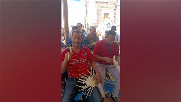 بالتيجان والصليب، أقباط كنيسة ماري جرجس بقفط يواصلون احتفال "أحد الشعانين" (فيديو)
