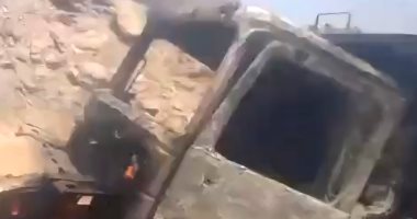 مصرع شخصين فى حادث تصادم وتفحم سيارتى نقل على طريق إدفو مرسى علم