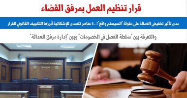 قرار تنظيم العمل بمرفق القضاء.. 5 عناصر لتنظيم العمل