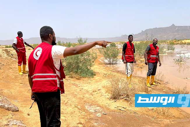 «الهلال الأحمر»: أوضاع إنسانية صعبة جراء السيول في تهاله والبركت وغات
