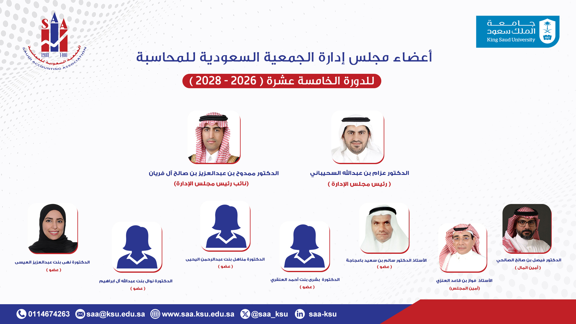 الجمعية السعودية للمحاسبة تعلن تشكيل مجلس الإدارة الجديد