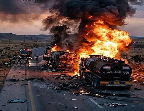 هجوم مسلح يستهدف صهاريج نفط عراقية في سوريا.. وسائقون يطالبون بتوفير الحماية