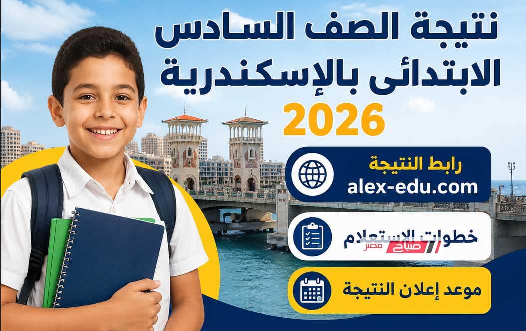 رابط نتيجة الصف السادس الابتدائي بالإسكندرية 2026.. خطوات الاستعلام وموعد إعلان النتيجة