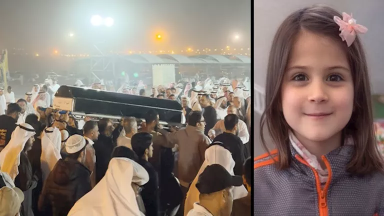تشييع الطفلة ضحية الشظايا الإيرانية في الكويت