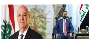 رئيس لبنان يؤكد لرئيس الحكومة العراقية أهمية التعاون بين البلدين