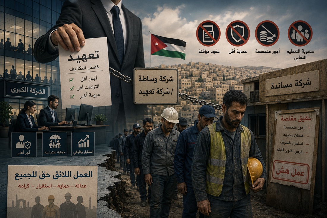 جو 24 : تقرير: تزايد الاعتماد على شركات التعهيد في الأردن يعمّق هشاشة سوق العمل ويقلّص حقوق العمال
