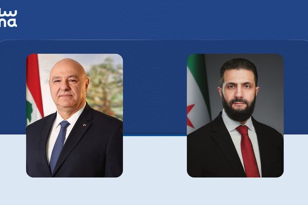 الرئيس الشرع يبحث هاتفياً مع الرئيس اللبناني جوزاف عون التطورات الإقليمية وأمن الحدود