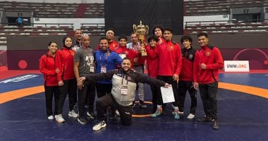 منتخب المصارعة الحرة للرجال يحصد 8 ميداليات وكأس البطولة الأفريقية بالإسكندرية