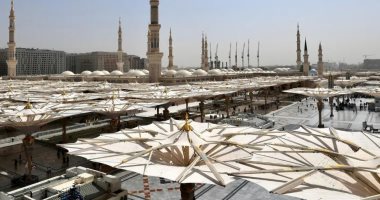 ساحات المسجد النبوى.. منظومة هندسية متكاملة لتلطيف الأجواء وخدمة الزائرين