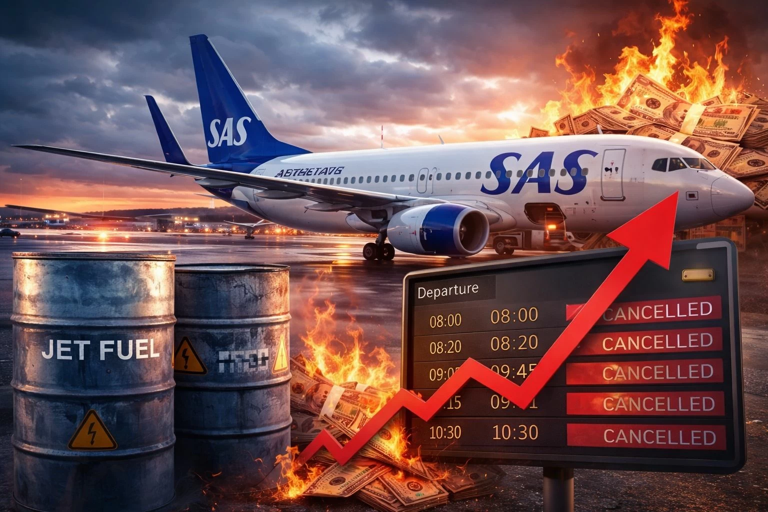 «ساس» تلغي 1000 رحلة في أبريل.. النقل الجوي يدفع ثمن حرب «هرمز» ووقود الطائرات الملتهب