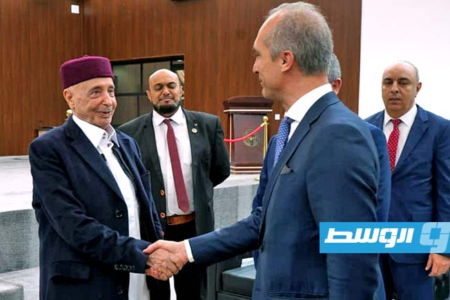 عقيلة يبحث مع وفد برلماني إيطالي مستجدات المشهد السياسي والتعاون المشترك