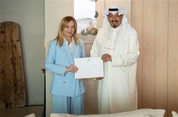 ممثل سمو أمير البلاد سمو رئيس مجلس الوزراء يستقبل رئيسة وزراء إيطاليا