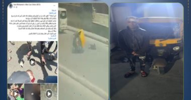 دهسه وفر هاربا.. سقوط سائق توك توك صدم مسنا وسار عكس الاتجاه