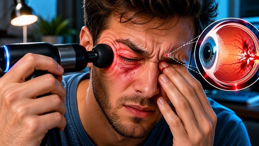 استخدم مسدس تدليك على عينيه فأصيب بتمزقات في الشبكية