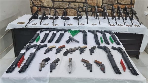 ضبط مخدرات واسلحة في حملة مكبرة بلمناطق الجبلية في الصف وإطفيح