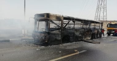 السيطرة على حريق فى أتوبيس بميدان الرماية