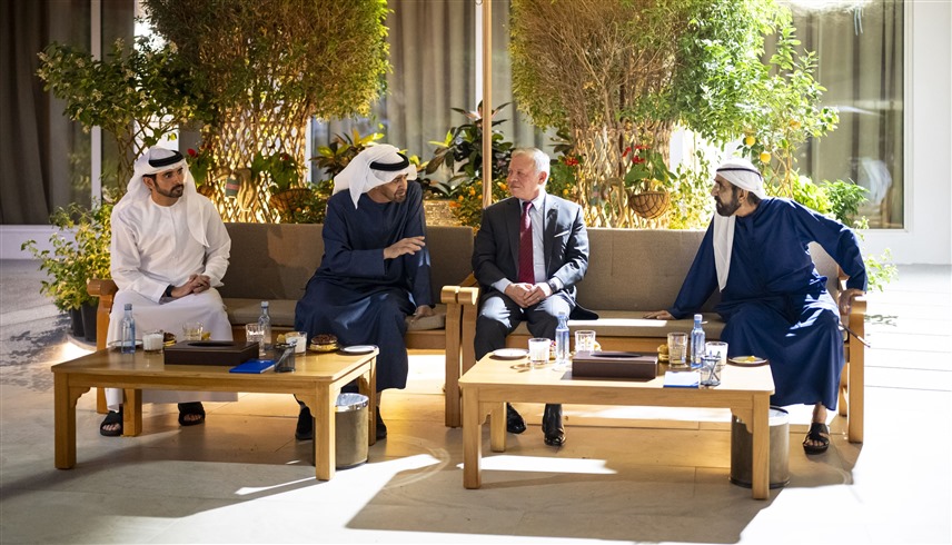محمد بن زايد يستقبل ملك الأردن ويبحثان التطورات الإقليمية وتداعياتها على الأمن والاستقرار