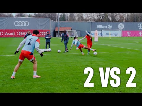 The MOST INTENSE clip you will see today 👀 – 2 vs 2 in Training | FC Bayern