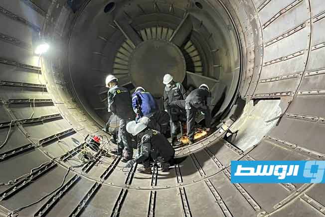 شركة الكهرباء تشرع في تجديد منظومة العادم للوحدة الخامسة بمحطة الزويتينة