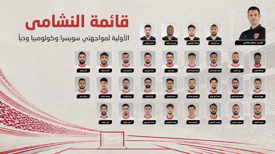 إعلان قائمة النشامى الأولية لمواجهة سويسرا وكولومبيا تحضيرا للمونديال