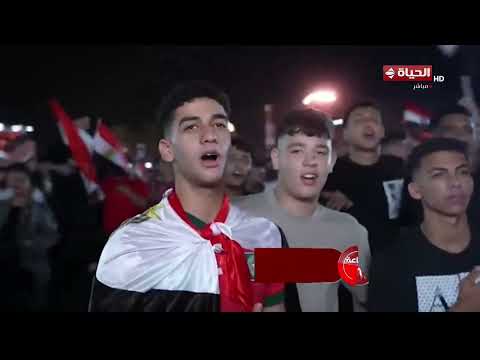 الساعة 6 - الشباب يؤدون النشيد الوطني قبل بداية مباراة منتخب مصر ونيوزيلندا