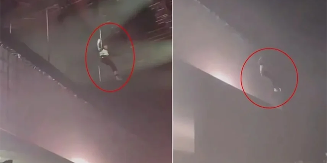 حادث مروع على المسرح.. فنان يسقط من ارتفاع 20 متراً أمام الجمهور
