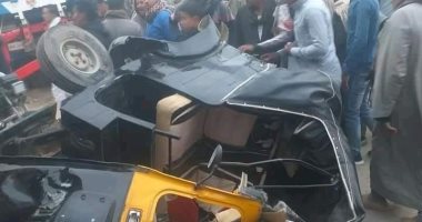إصابة 3 أشخاص فى تصادم توك توك بجرار زراعى بمنية النصر بالدقهلية