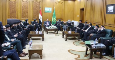 محافظ القليوبية يستقبل وفد الكنيسة الأرثوذكسية للتهنئة بعيد الأضحى