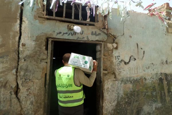 توزيع 1400 كرتونة مواد غذائية بقرى مراكز محافظة أسوان