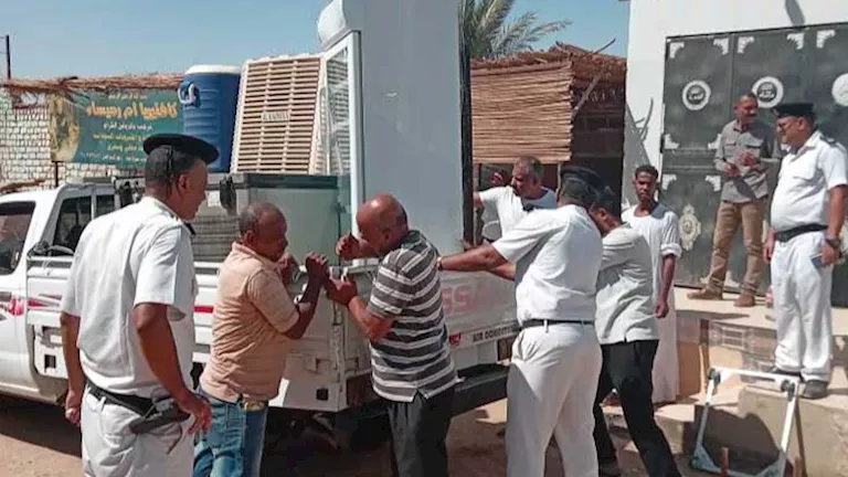 بالصور- رفع 235 حالة إشغال بقرية الأعقاب في أسوان