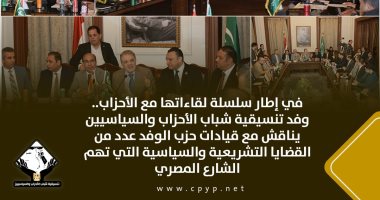 وفد تنسيقية شباب الأحزاب والسياسيين يناقش مع حزب الوفد عددا من القضايا