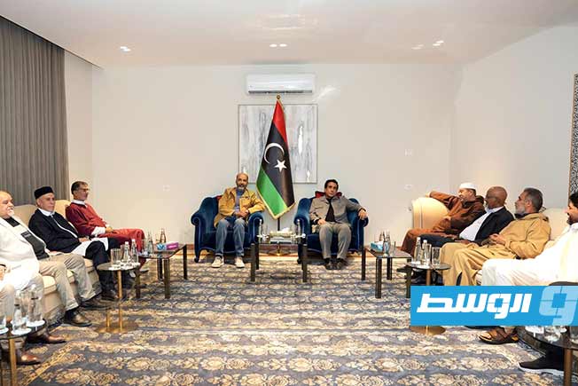 المنفي والكوني يناقشان مع أعضاء بمجلسي النواب والدولة الدفع نحو «حوار وطني جاد»