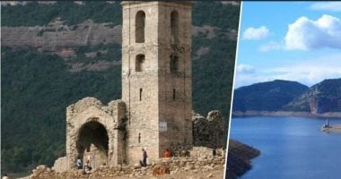 جفاف برشلونة يكشف كنيسة عمرها 1000 عام غمرها نظام فرانكو