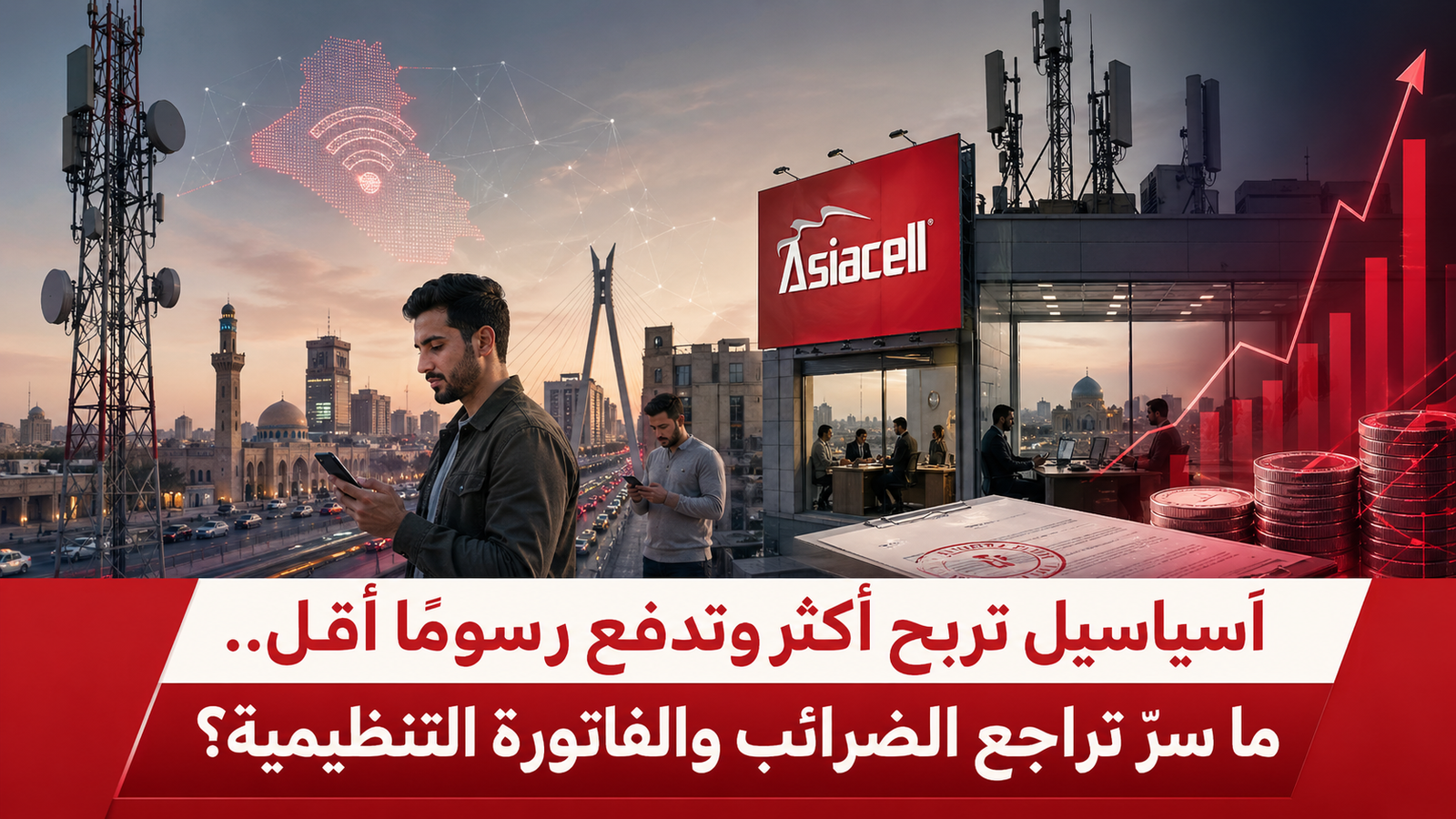 آسياسيل تربح أكثر وتدفع رسوماً أقل.. ما سرّ تراجع الضرائب والفاتورة التنظيمية؟