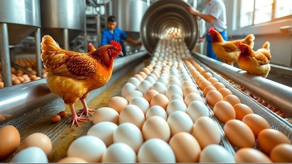 زراعة الجيزة تتابع أكبر محطات إنتاج بيض المائدة بالصف بطاقة 60 مليون بيضة سنويًّا
