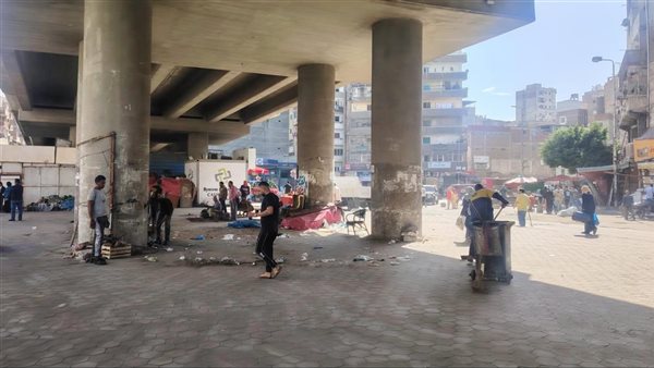 حملة مكبرة لإزالة الإشغالات بكوبري الساعة في الإسكندرية