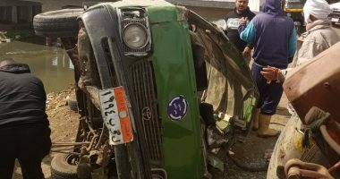 إصابة 9 أشخاص فى انقلاب ميكروباص بمدخل قرية ببيلا بكفر الشيخ