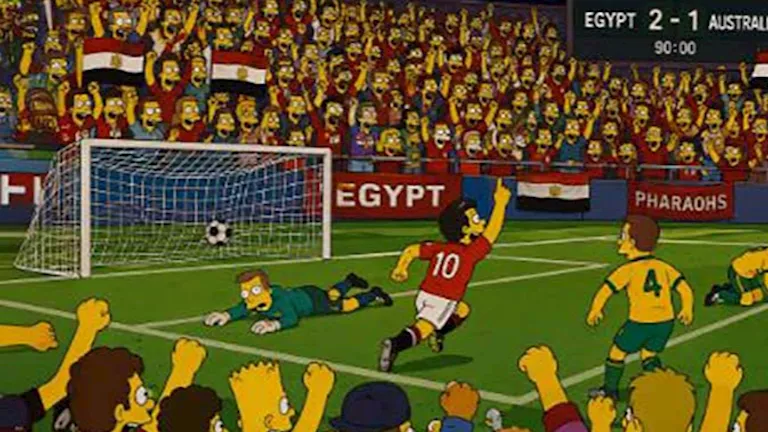 مسلسل "The Simpsons" يثير الجدل بشأن نتيجة مباراة مصر وأستراليا