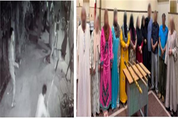 فيديو| خلافات الجيرة تتحول لمشاجرة عنيفة بالبحيرة وضبط 12 متهمًا