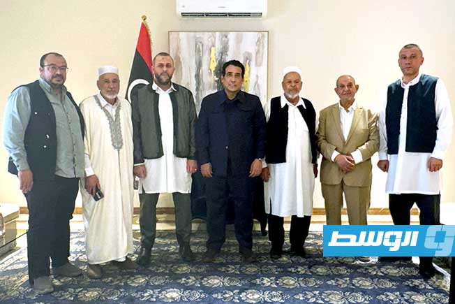المنفي يبحث مع أعيان من مصراتة مستجدات المشهد السياسي