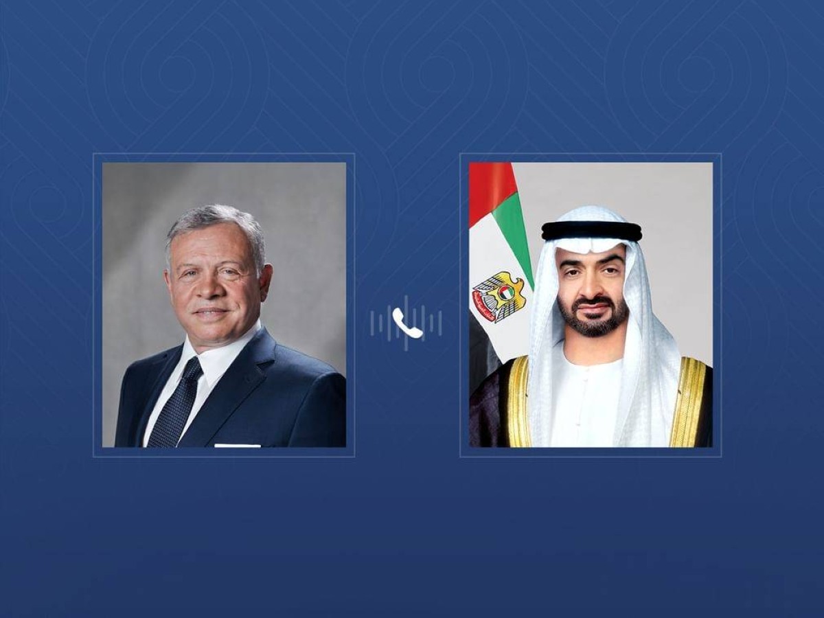 رئيس الدولة وملك الأردن يبحثان هاتفياً التطورات الإقليمية وتداعياتها على أمن المنطقة واستقرارها