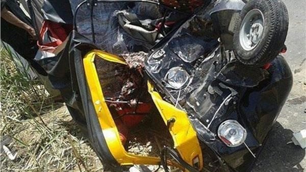 4 إصابات في انقلاب توك توك بطريق كفر عوض