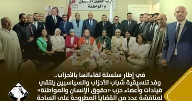 وفد تنسيقية شباب الأحزاب والسياسيين يلتقي قيادات وأعضاء حزب «حقوق الإنسان والمواطنة»