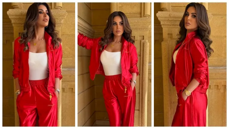 مي سليم تخطف الأنظار بإطلالة رياضية باللون الأحمر